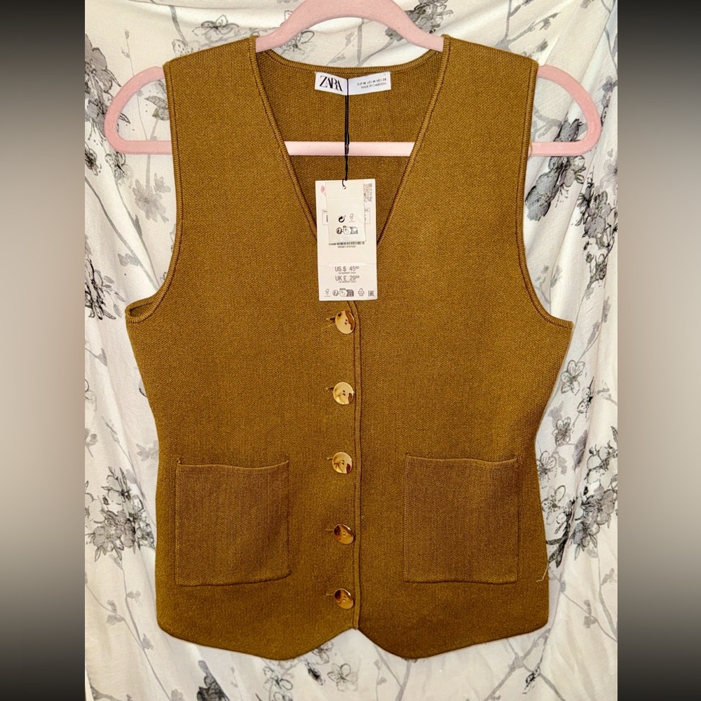 Brown Button-Up Vest